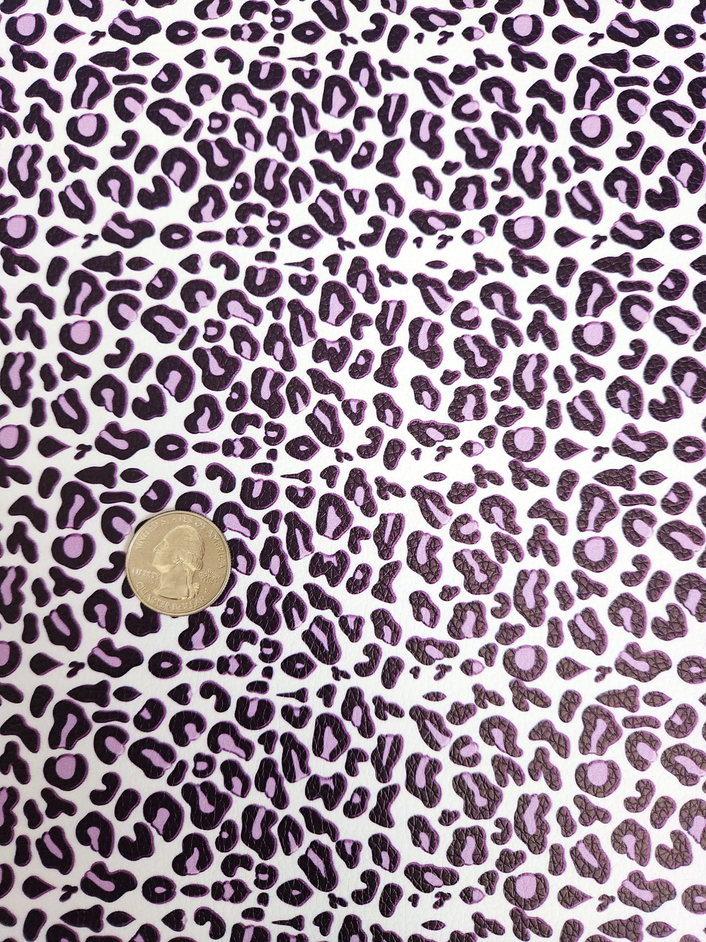 Purple White Cheetah Print 9x12 faux leather sheet