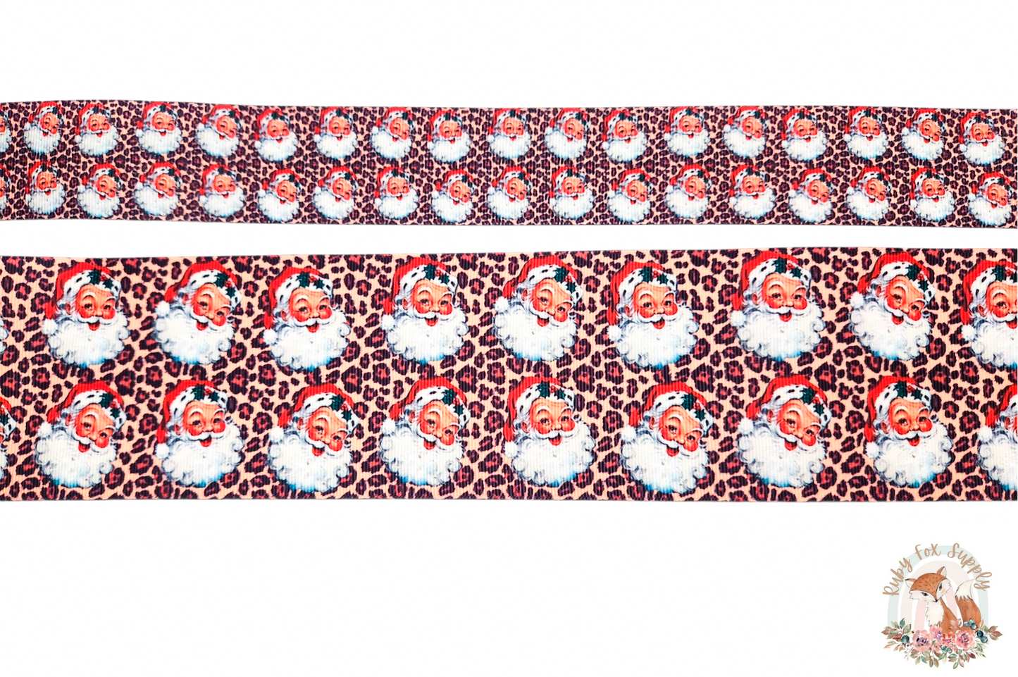 Leopard Santa 3"/1.5" Ribbon