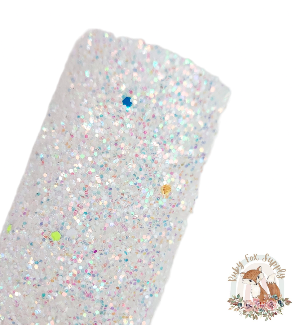 White Glow in the Dark Chunky Glitter 9x12 sheet