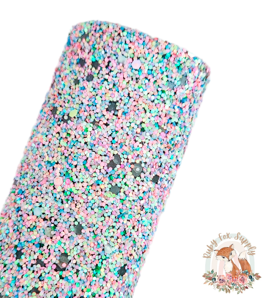 Multi Glow in the Dark Chunky Glitter 9x12 sheet