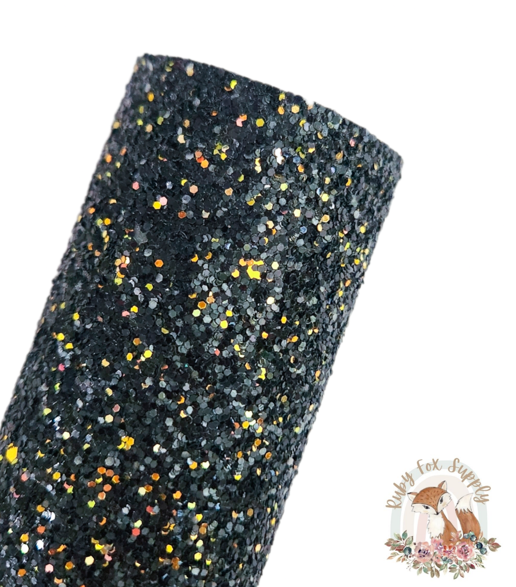 Black Gold Glow in the Dark Chunky Glitter 9x12 sheet