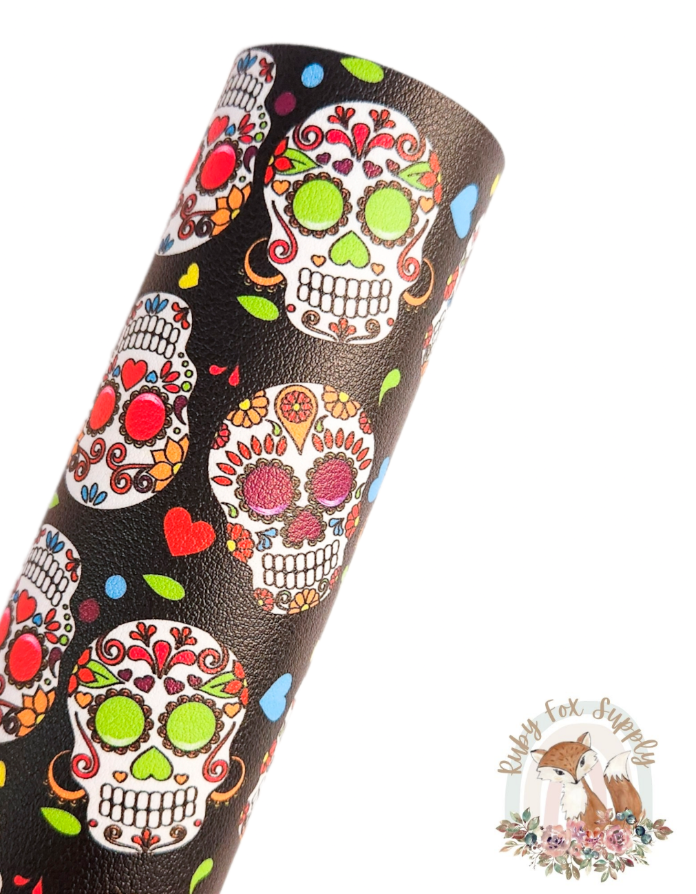 Large Sugar Skulls 9x12 faux leather sheet