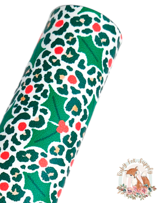 Cheetah Holly 9x12 faux leather sheet