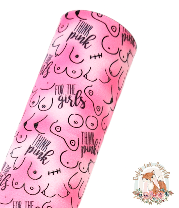 Think Pink 9x12 faux leather sheet