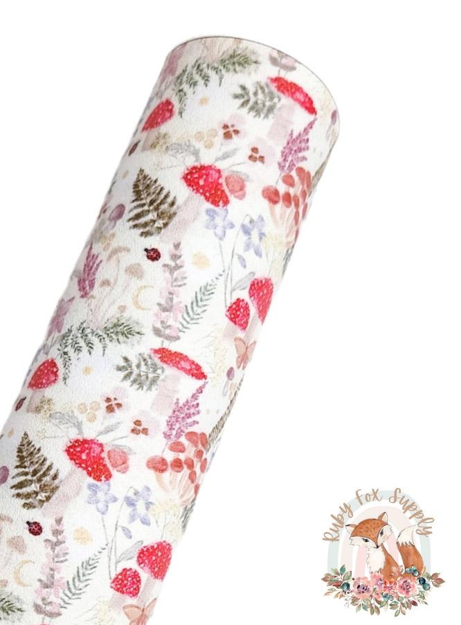 Mushroom Forest 9x12 faux leather sheet