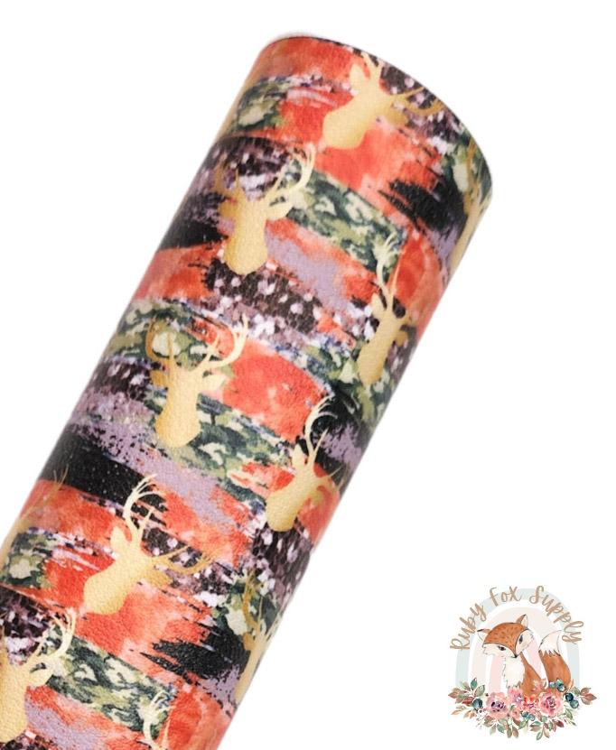 Hunting Brushstrokes 9x12 faux leather sheet