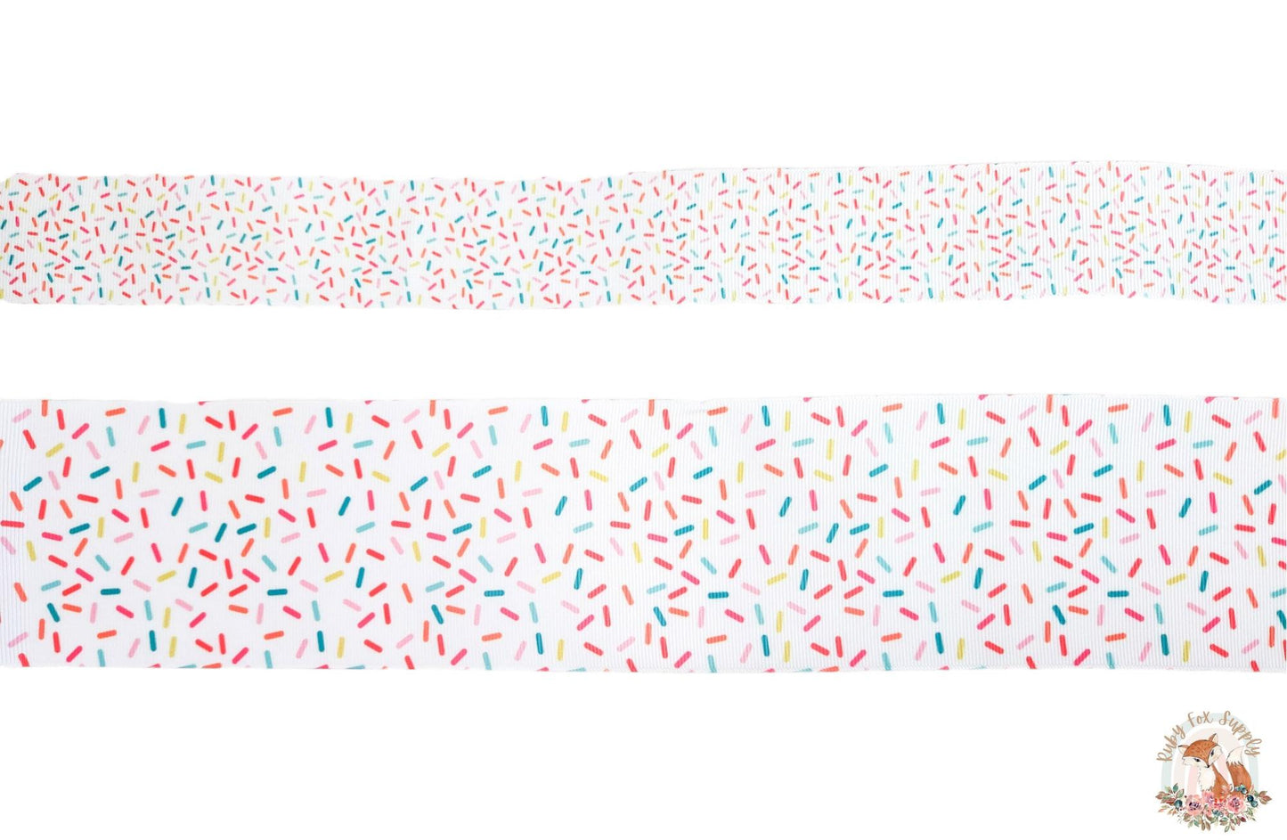 White Sprinkles 3"/1.5" Ribbon