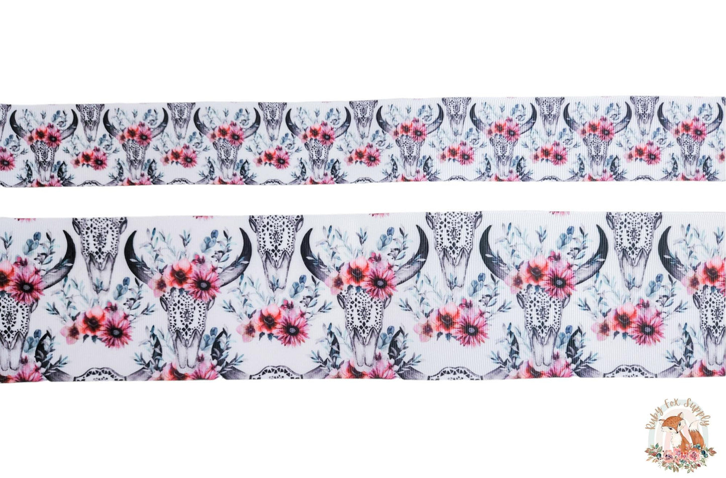 Cow Skull 3"/1.5" Ribbon