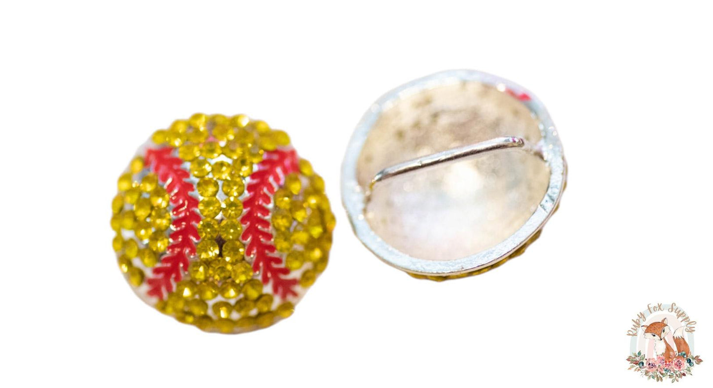 Softball Rhinestone - Shank Back