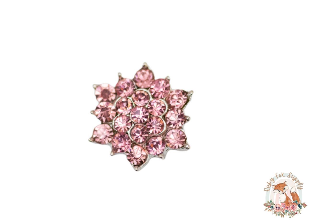 Light Pink Sunburst Rhinestone - Flat Back (set of 5)