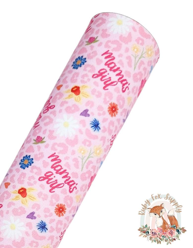 Mama's Girl Cheetah 9x12 faux leather sheet
