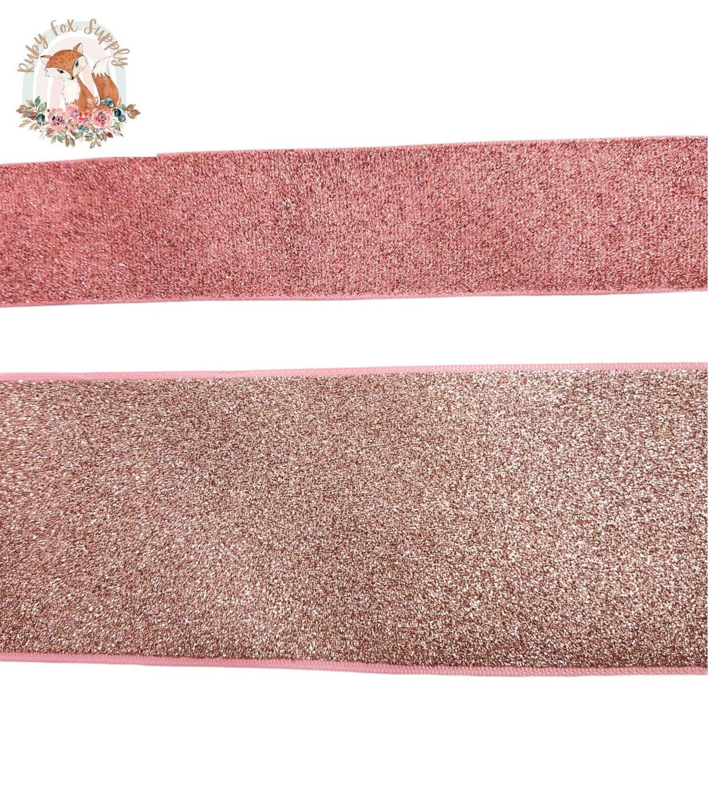 Light Pink Glitter 3"/1.5" Ribbon