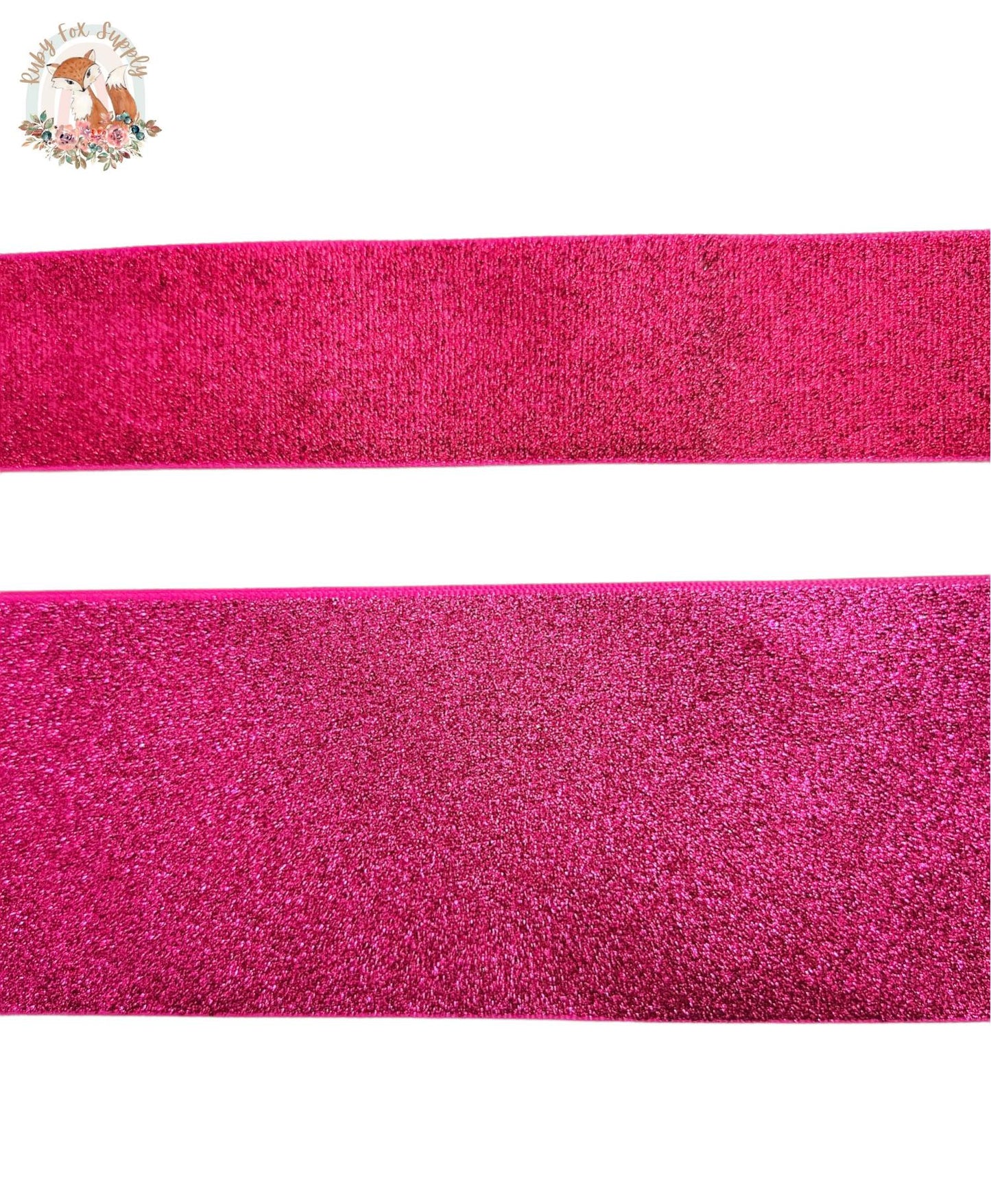 Hot Pink Glitter 3"/1.5" Ribbon