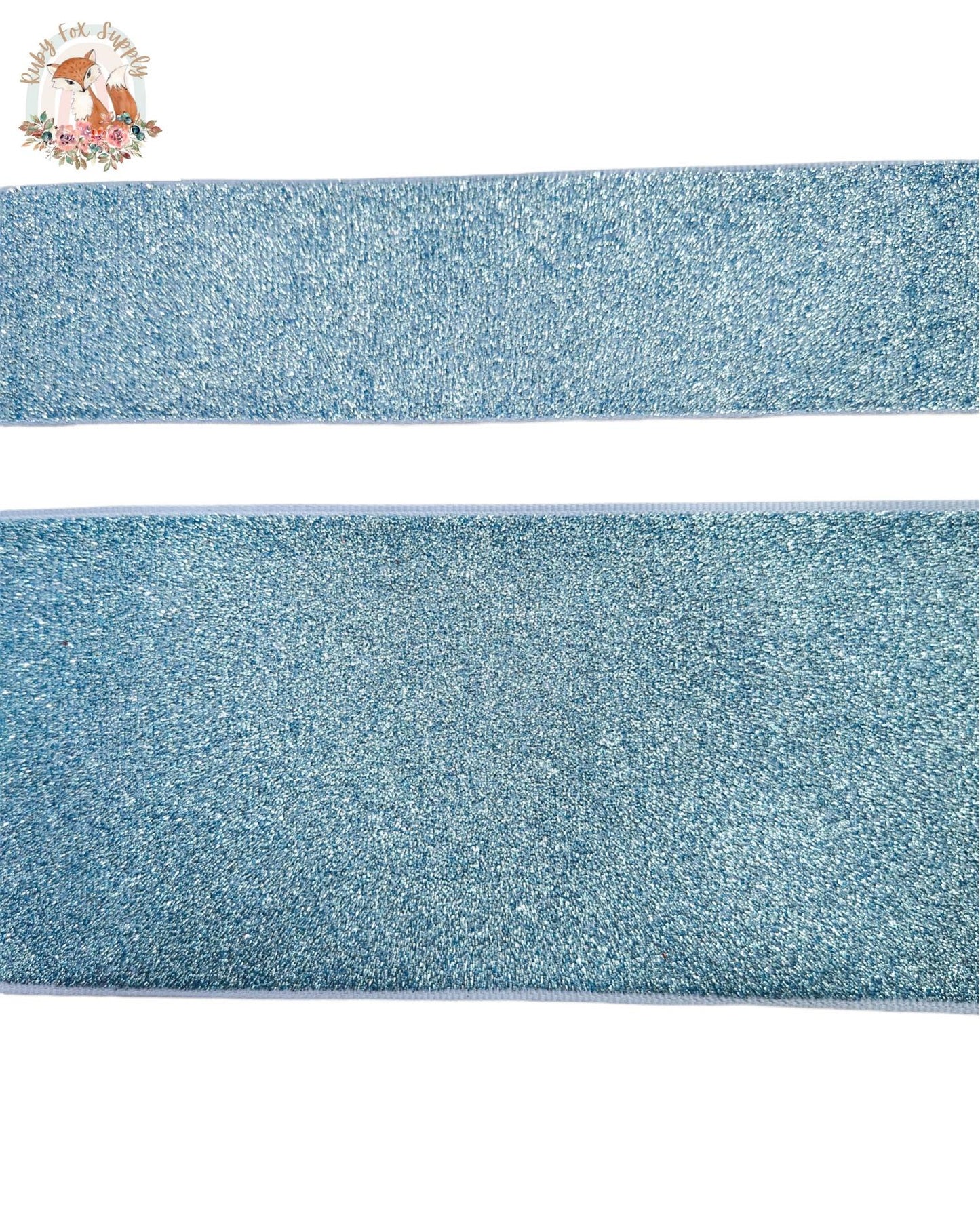 Light Blue Glitter 3"/1.5" Ribbon