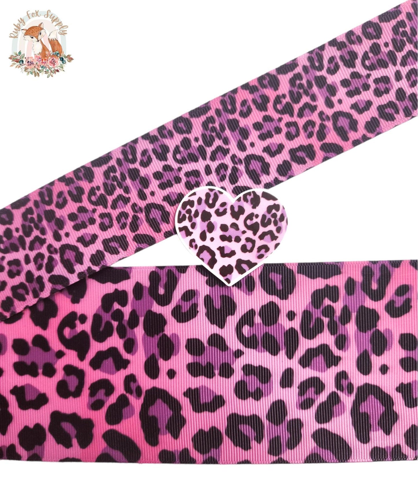 Purple Leopard Print 3"/1.5" Ribbon