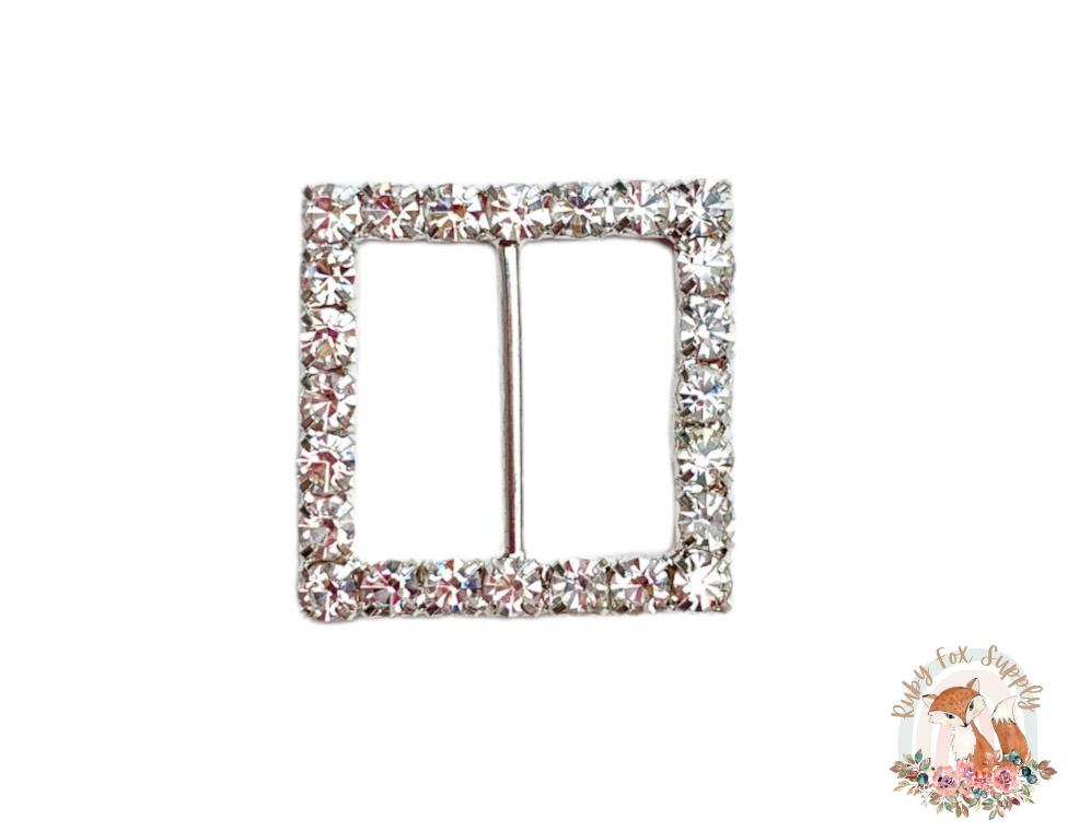 Square Buckle Rhinestone - Flat Back