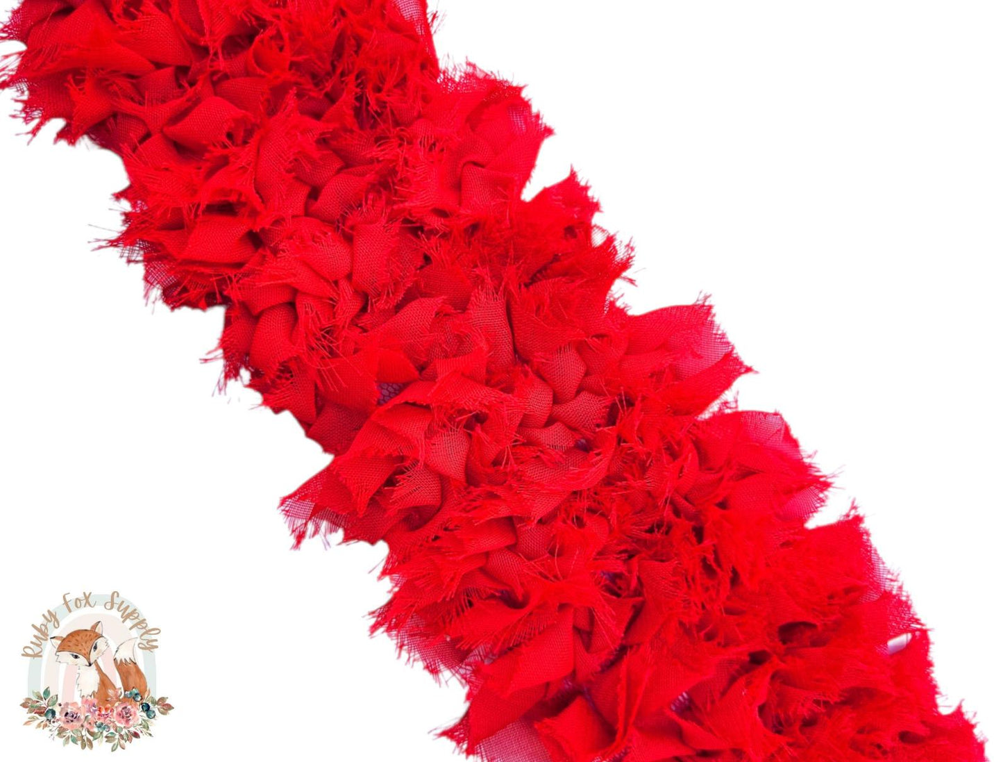 Red Chiffon Shabby Trim