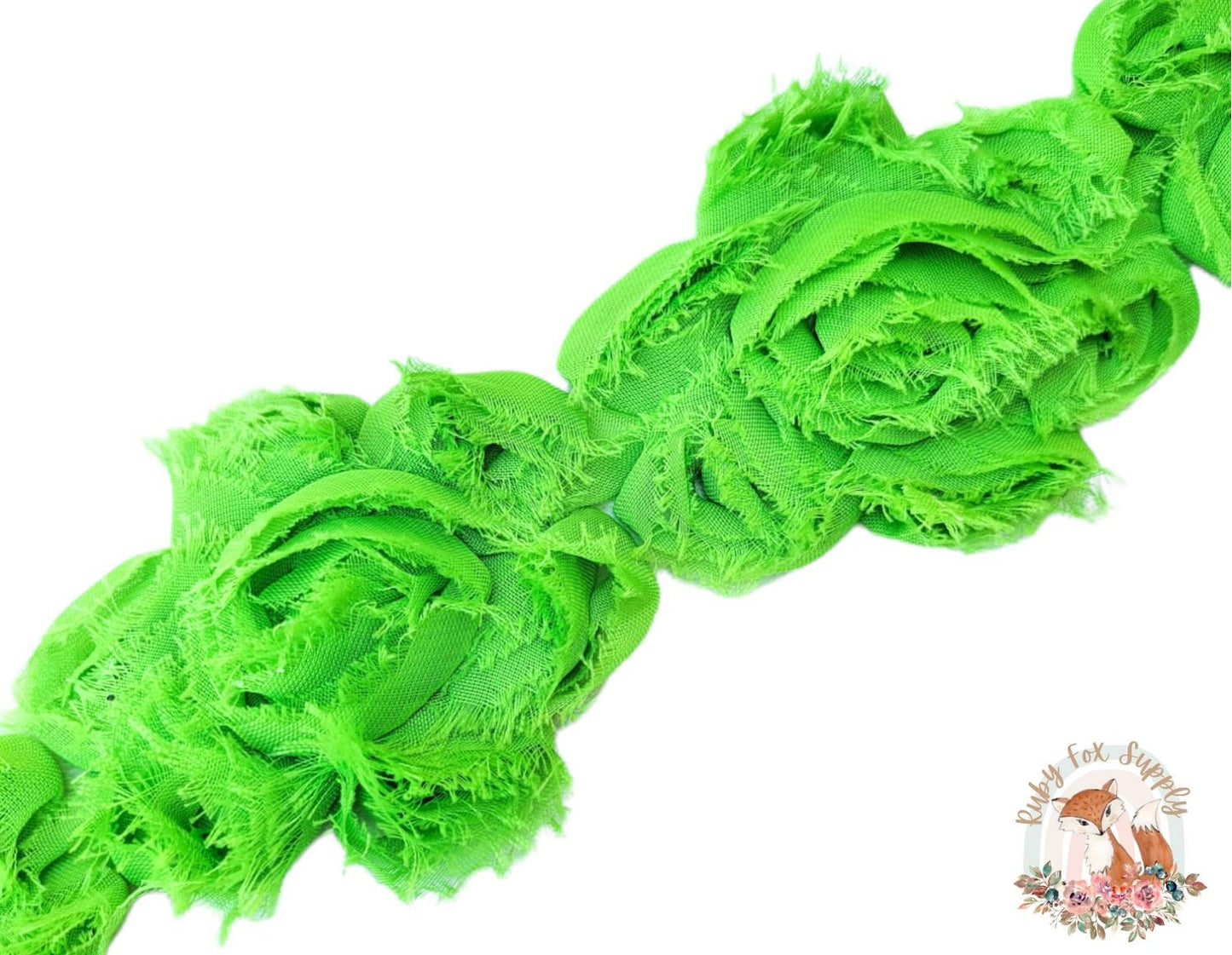 Green Shabby Flower Cluster -5 flowers