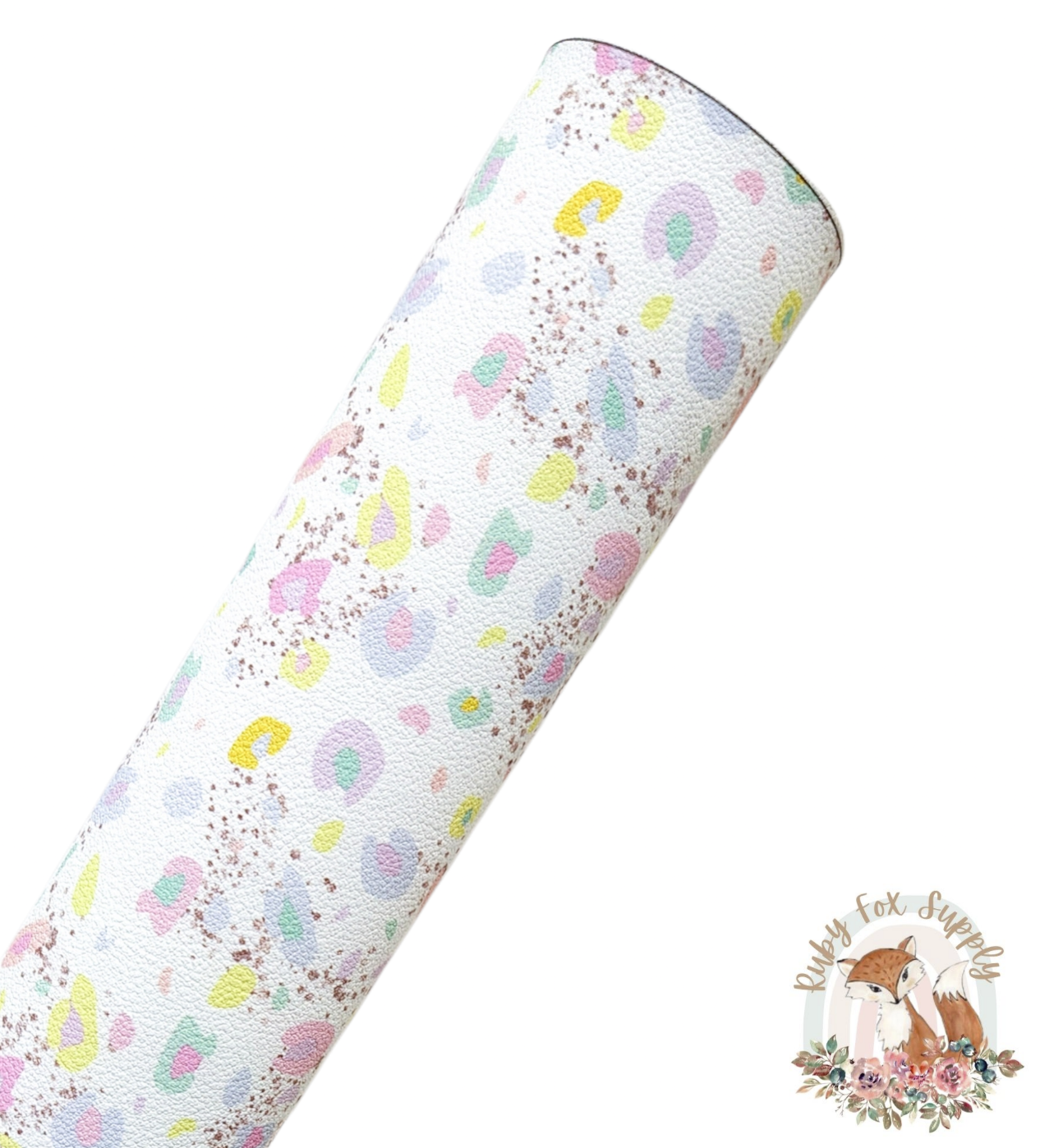 Pastel Leopard Print 9x12 faux leather sheet