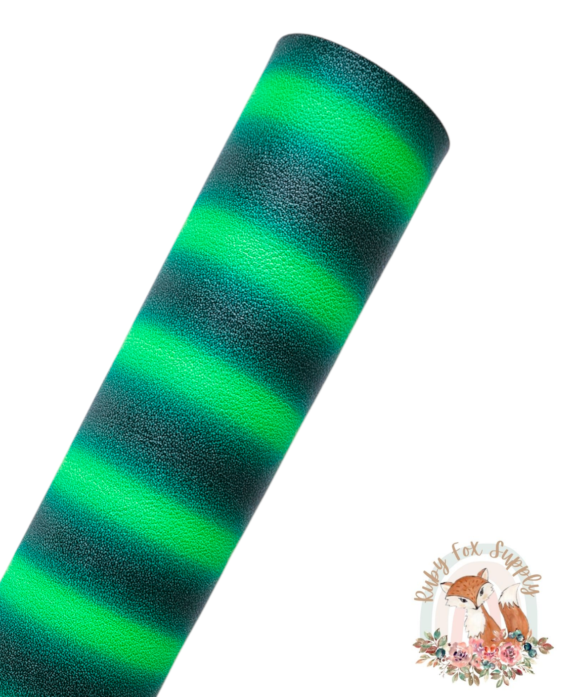 Green Ombre Stripe 9x12 faux leather sheet