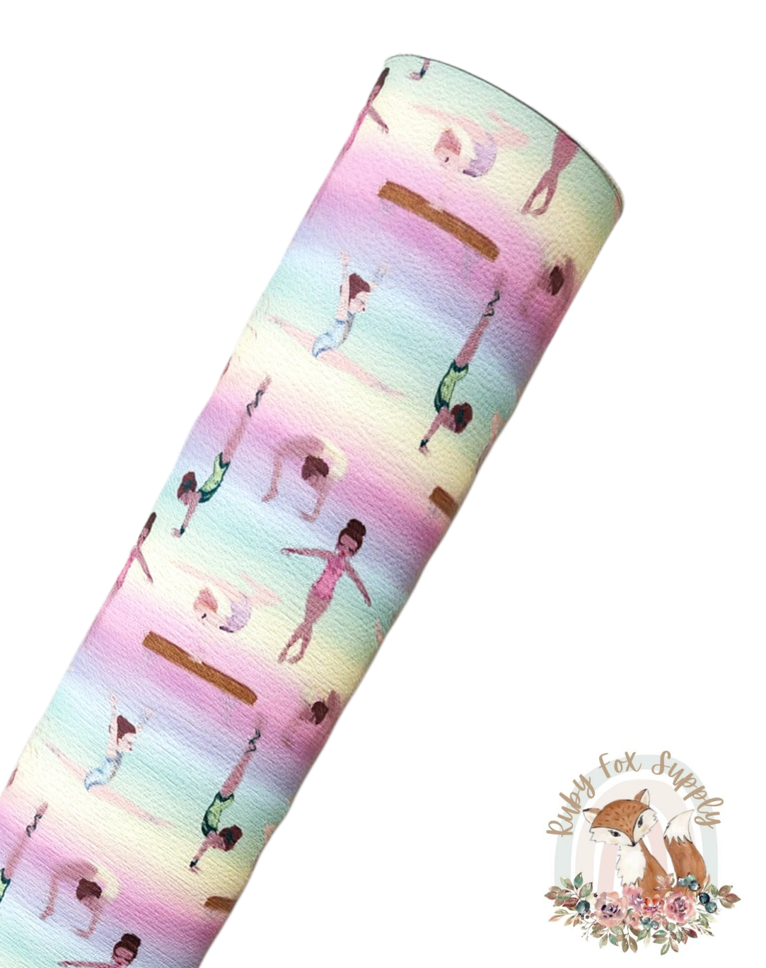 Pastel Gymnastics 9x12 faux leather sheet