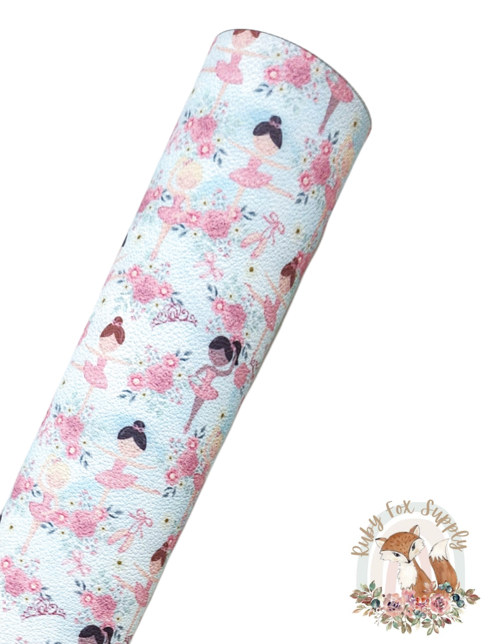 Floral Ballet 9x12 faux leather sheet