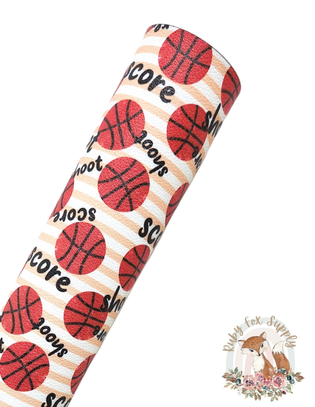Basketball Stripes 9x12 faux leather sheet