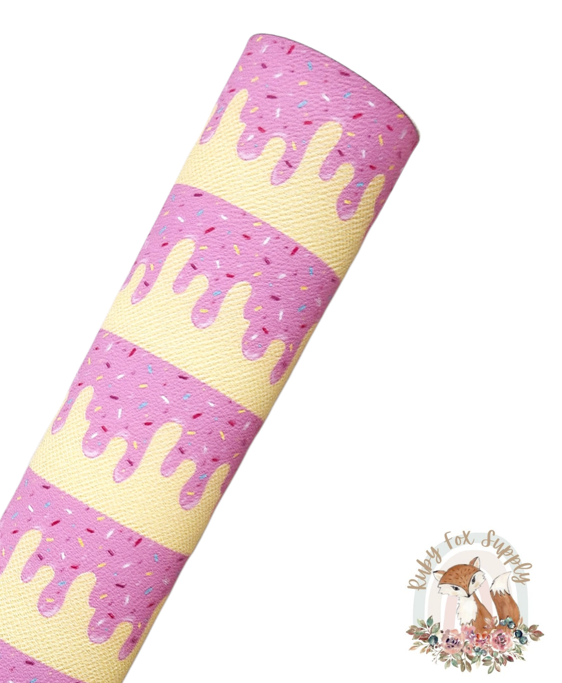 Pink Sprinkle Drip 9x12 faux leather sheet