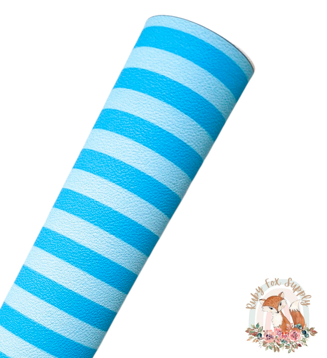 Blue Stripes 9x12 faux leather sheet