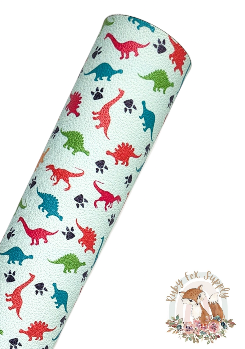 Tiny Dinosaur 9x12 faux leather sheet