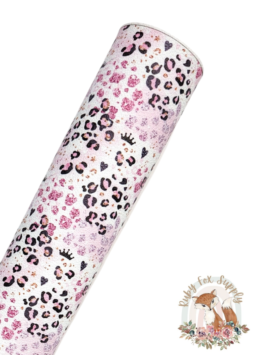 Princess Animal Print 9x12 faux leather sheet
