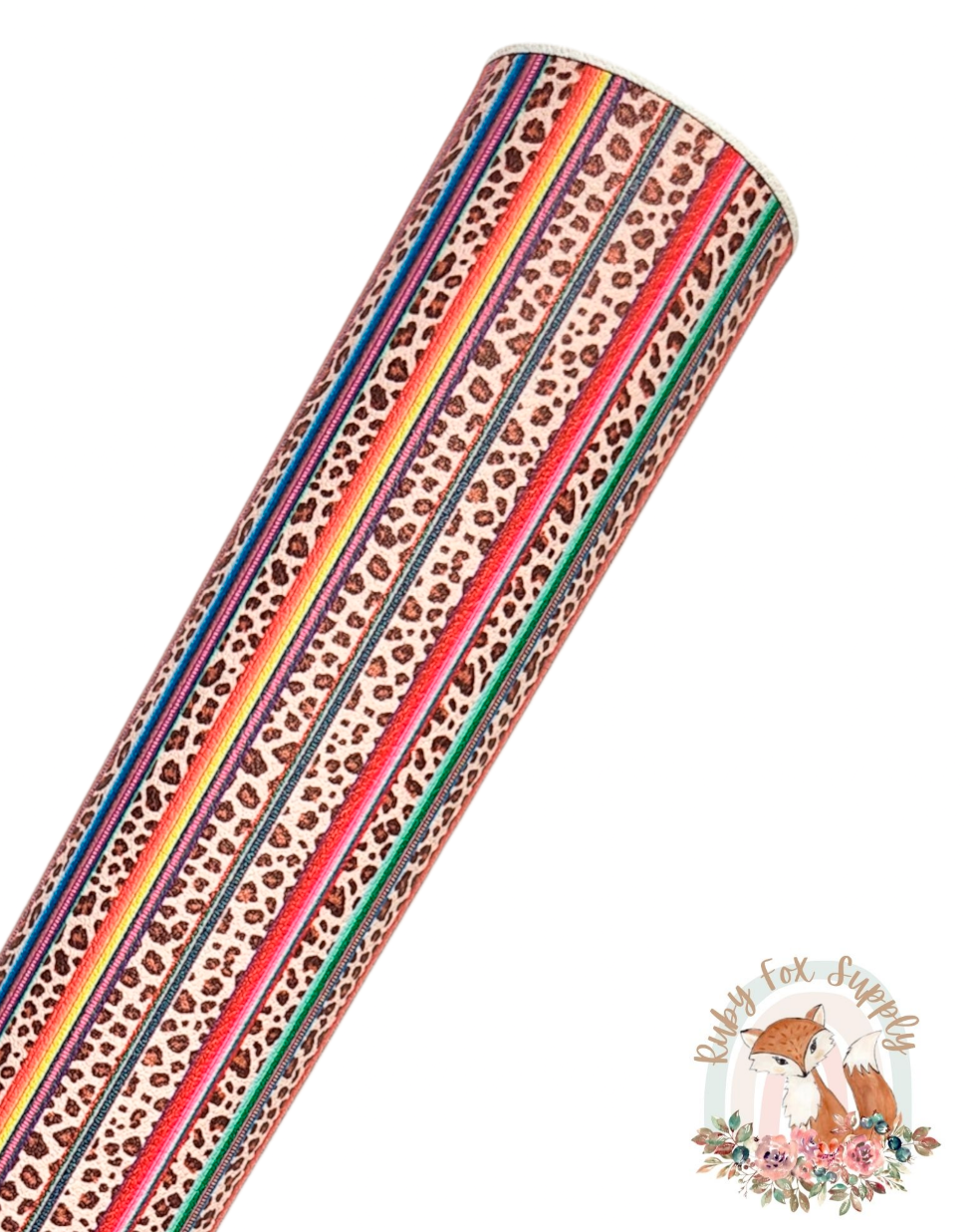 Vertical Leopard Serape 9x12 faux leather sheet