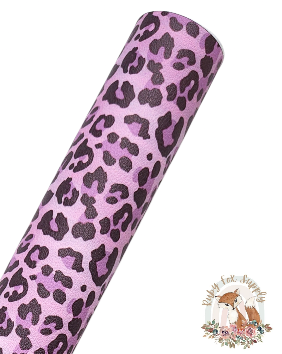 Purple Animal Print 9x12 faux leather sheet