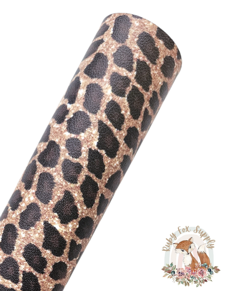 Animal Print Brown 9x12 faux leather sheet
