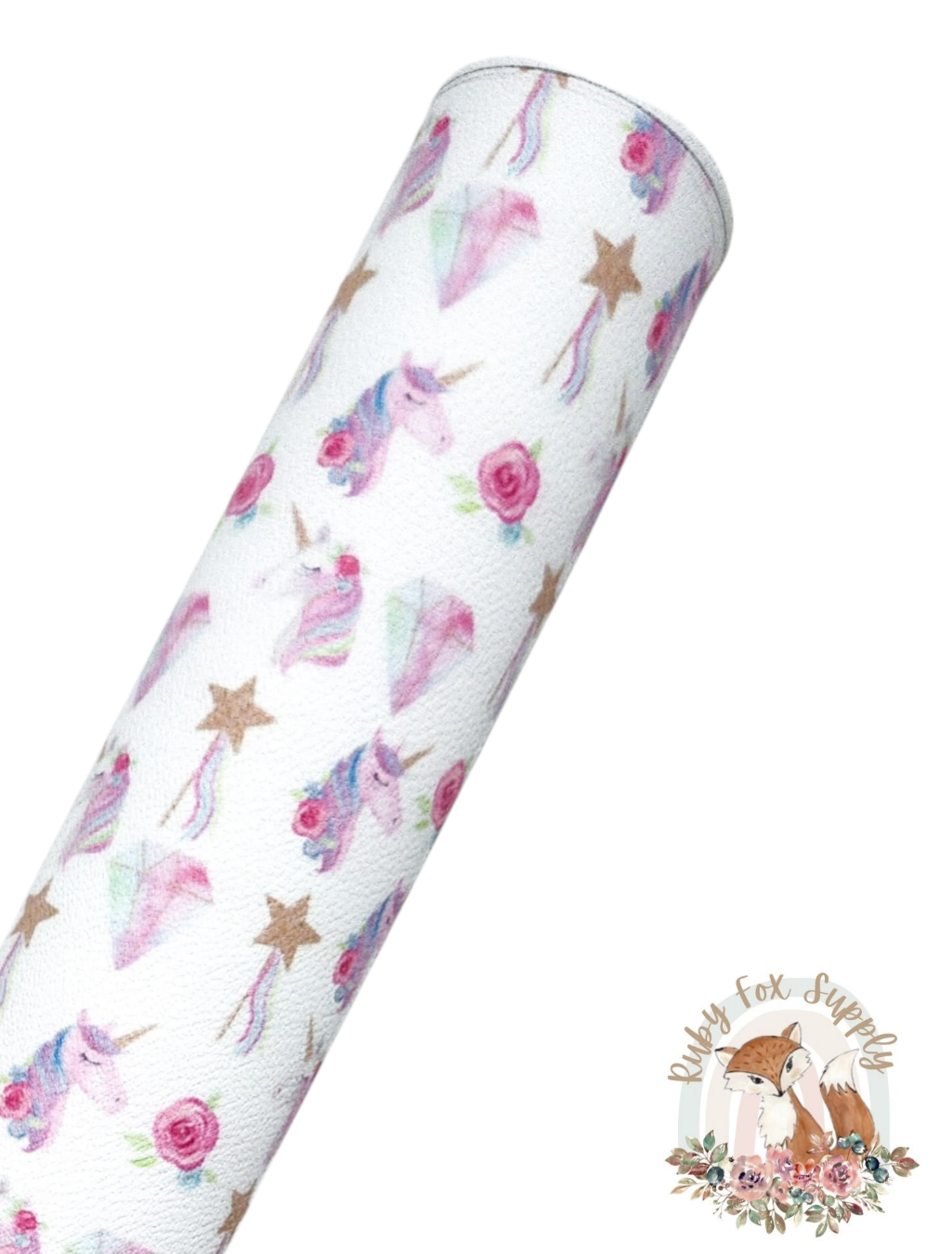 Unicorn and Wands 9x12 faux leather sheet