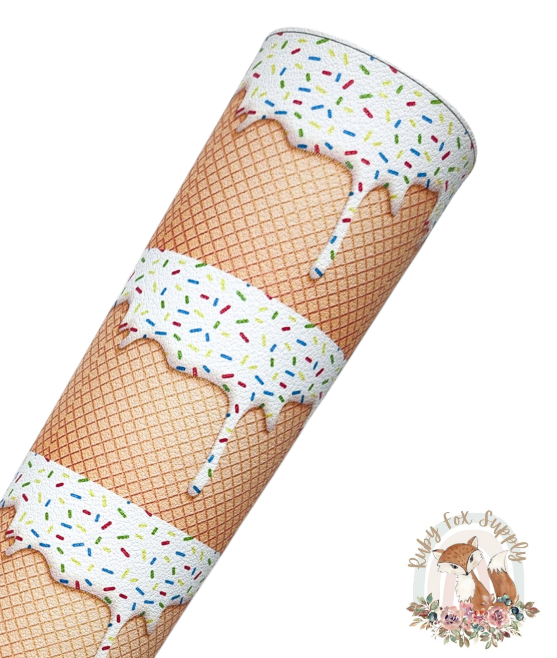 White Sprinkle Drip 9x12 faux leather sheet