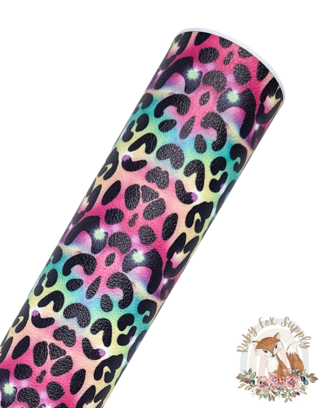 Rainbow Animal Print 9x12 faux leather sheet