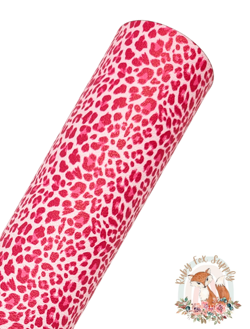 Pink Leopard Print 9x12 faux leather sheet