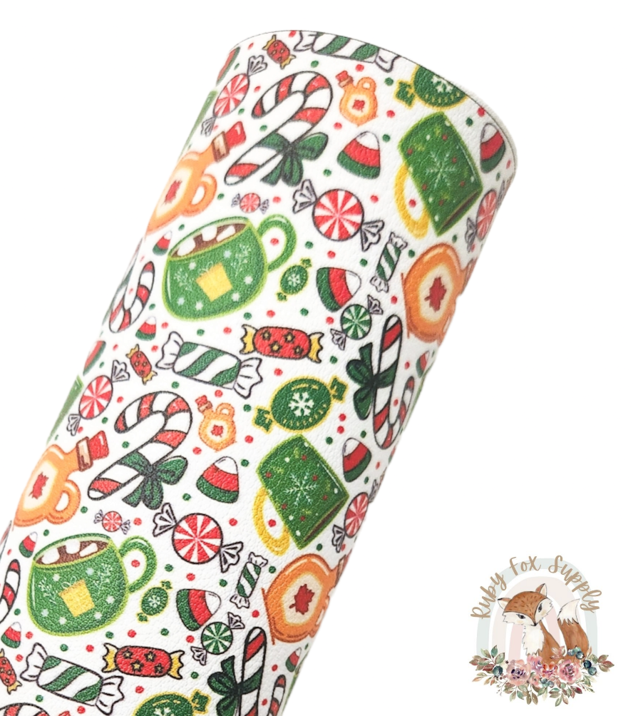 Christmas Treats 9x12 faux leather sheet