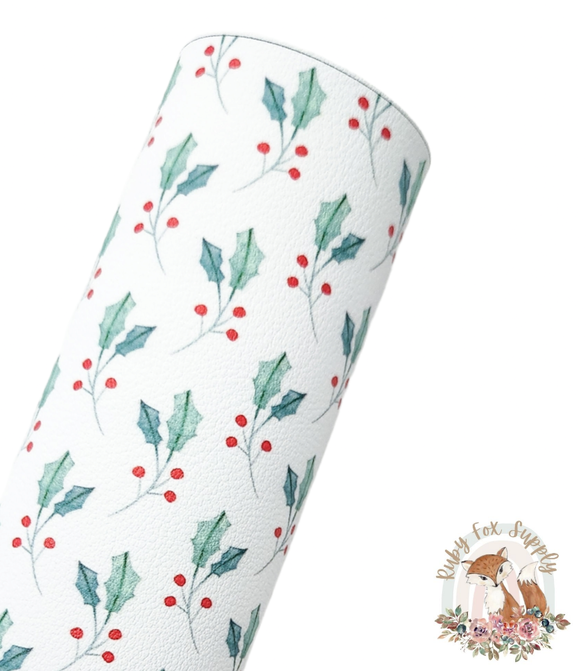 Mistletoe 9x12 faux leather sheet