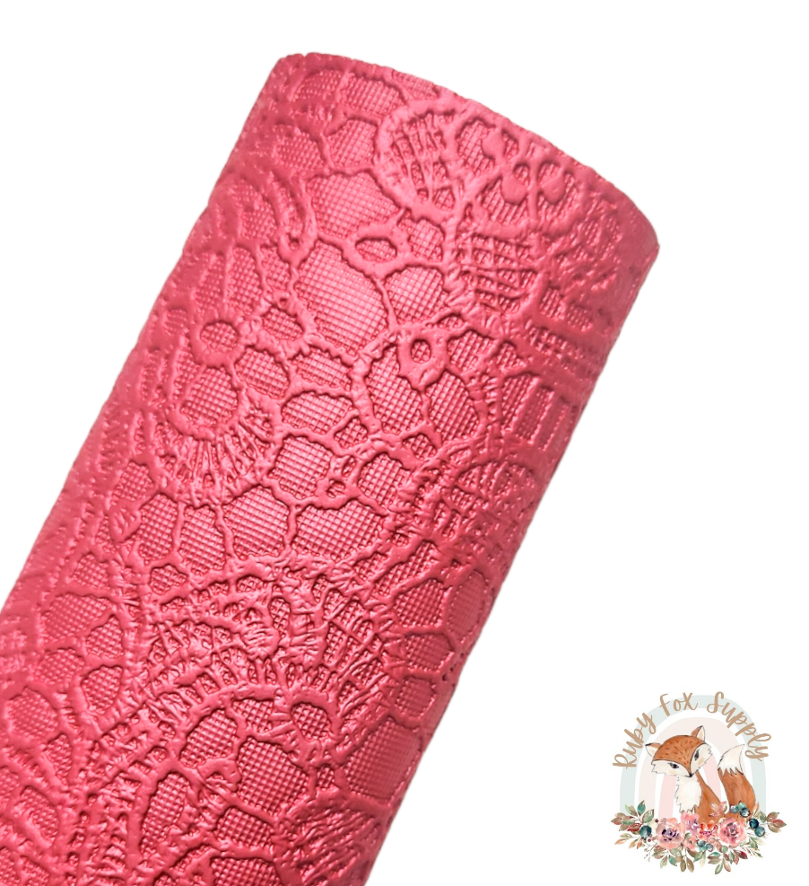 Mulberry Butter Lace 9x12 faux leather sheet