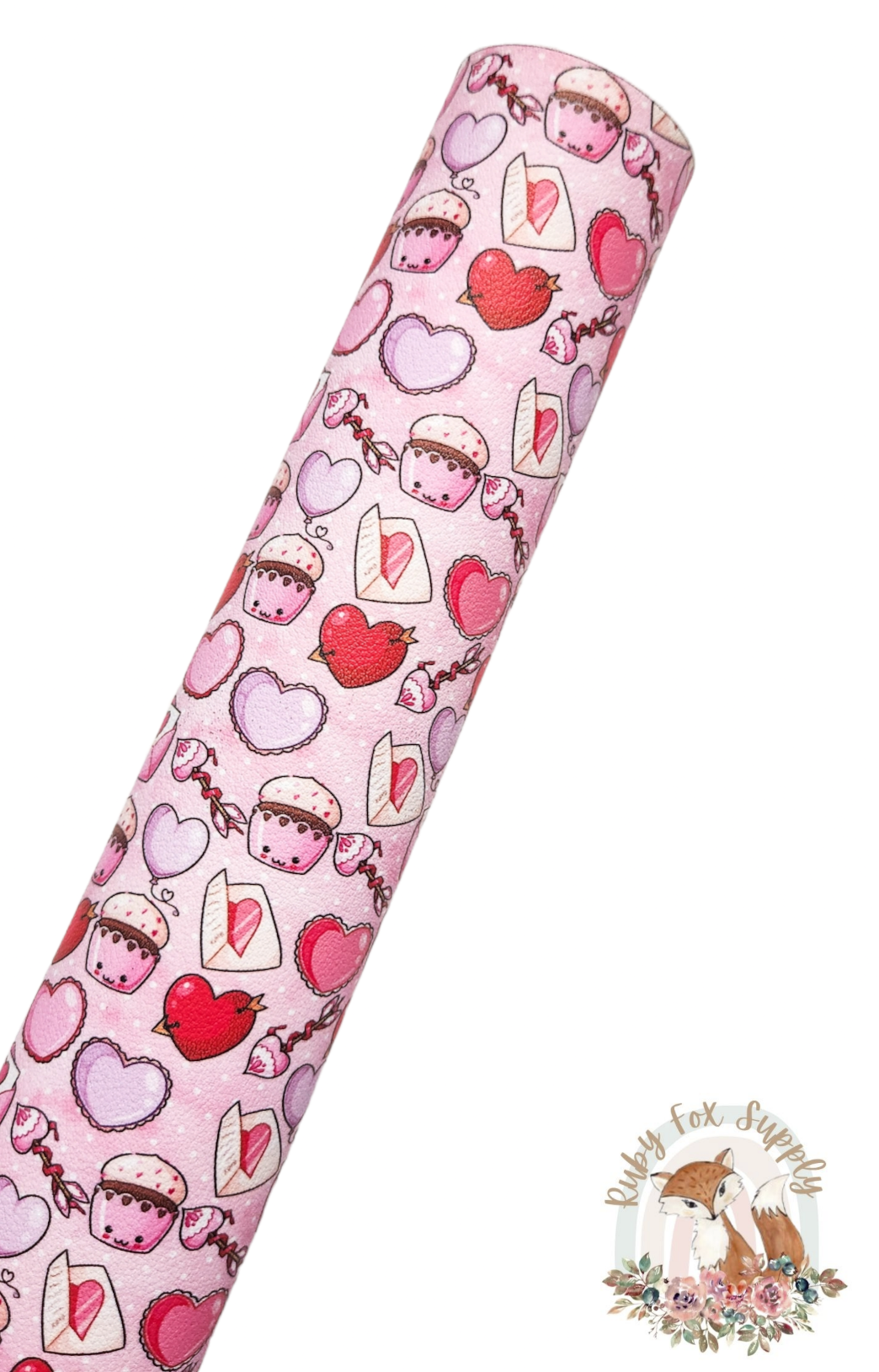Cute Valentine's Treats 9x12 faux leather sheet