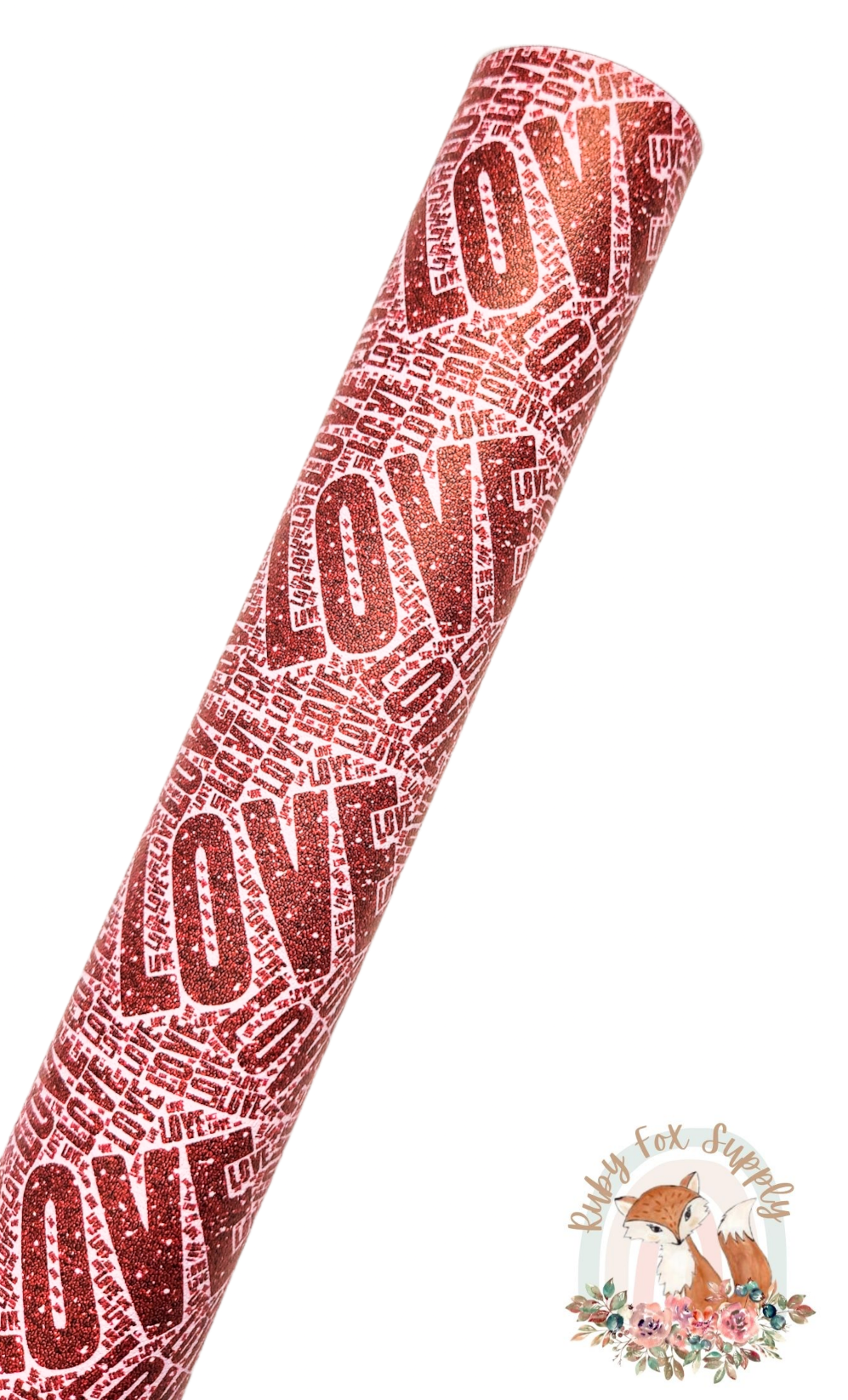 Love Word Collage 9x12 faux leather sheet