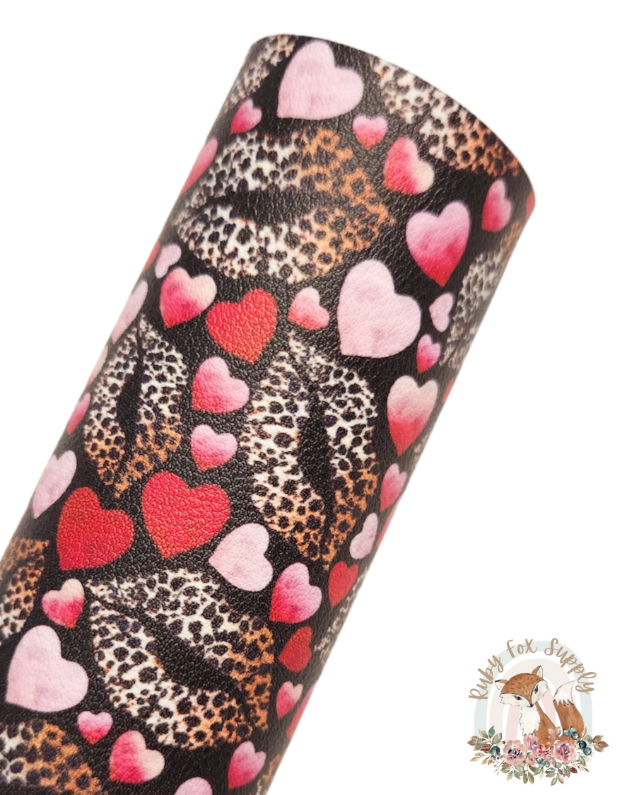 Leopard Lips Black 9x12 faux leather sheet – Rubyfoxsupply