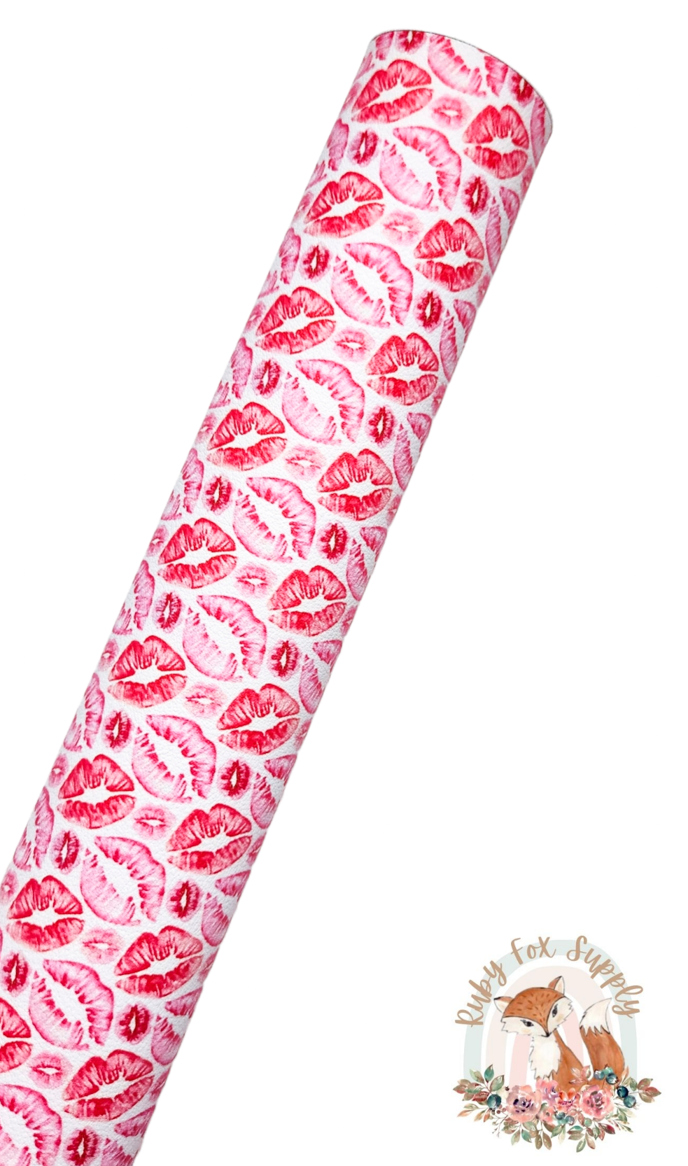 Pink and Red Lips 9x12 faux leather sheet