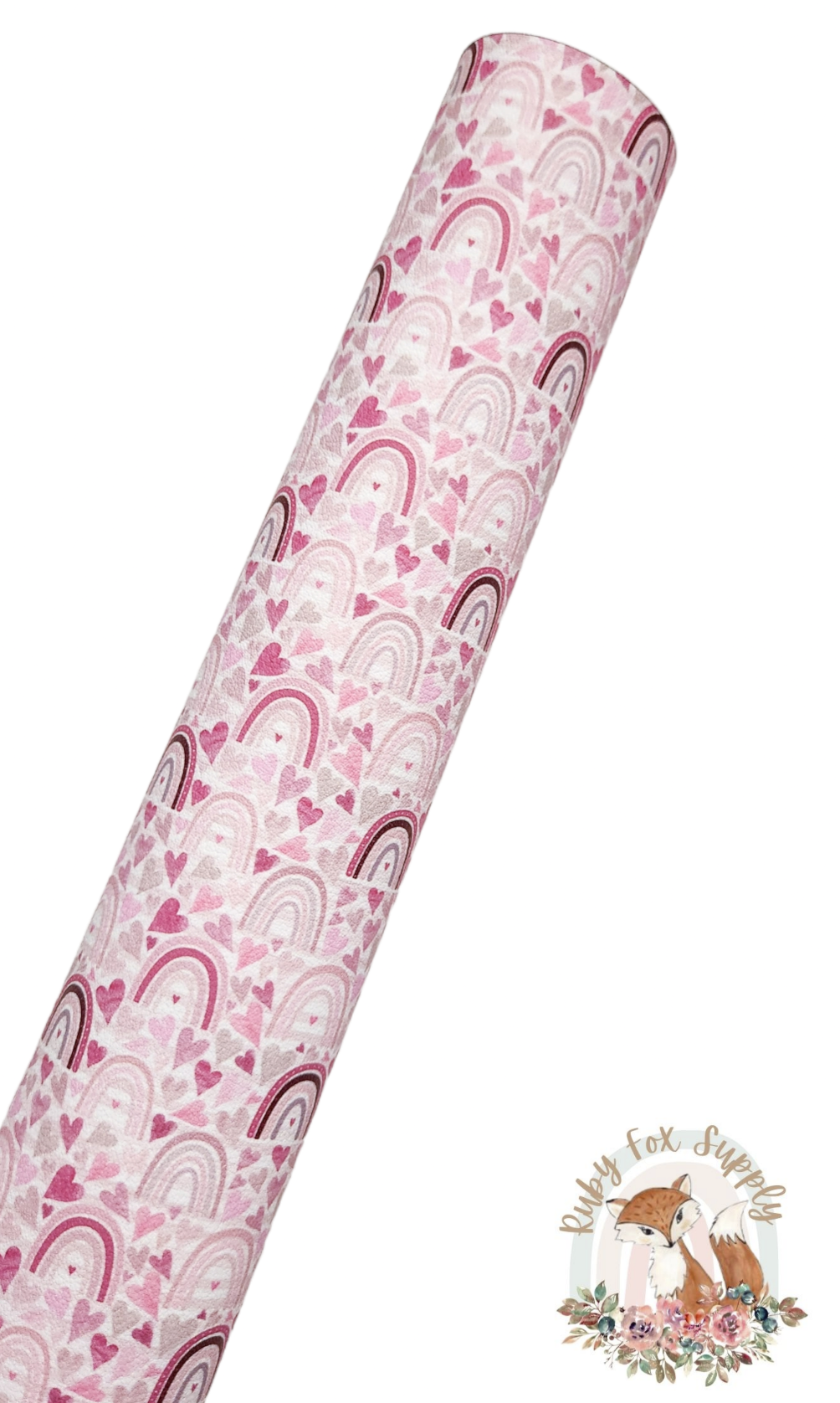 Heart Rainbows 9x12 faux leather sheet