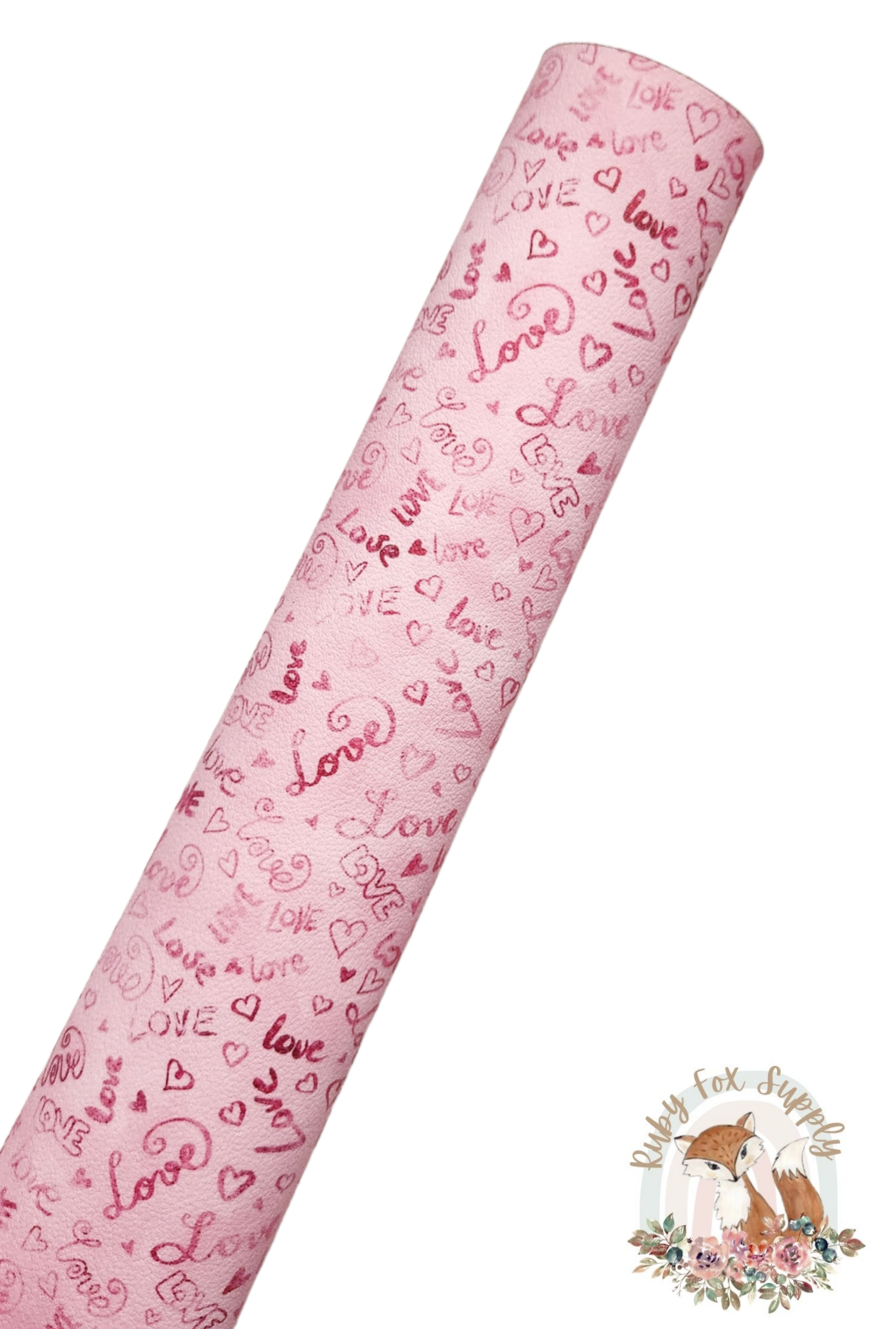 Pink Love 9x12 faux leather sheet