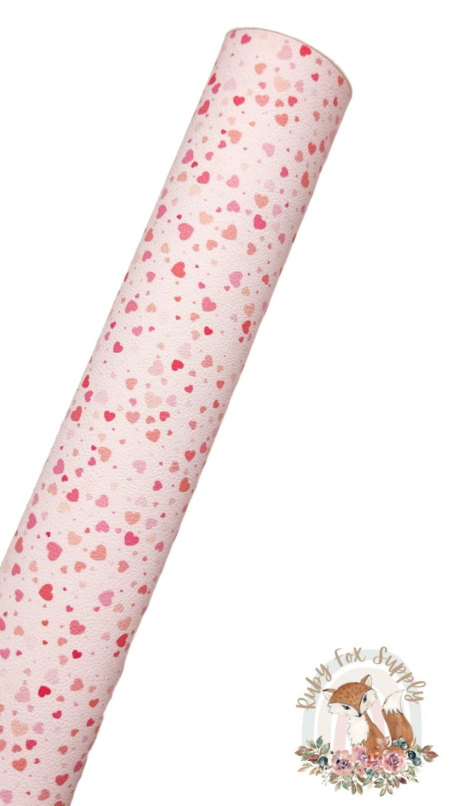Small Pink Hearts 9x12 faux leather sheet