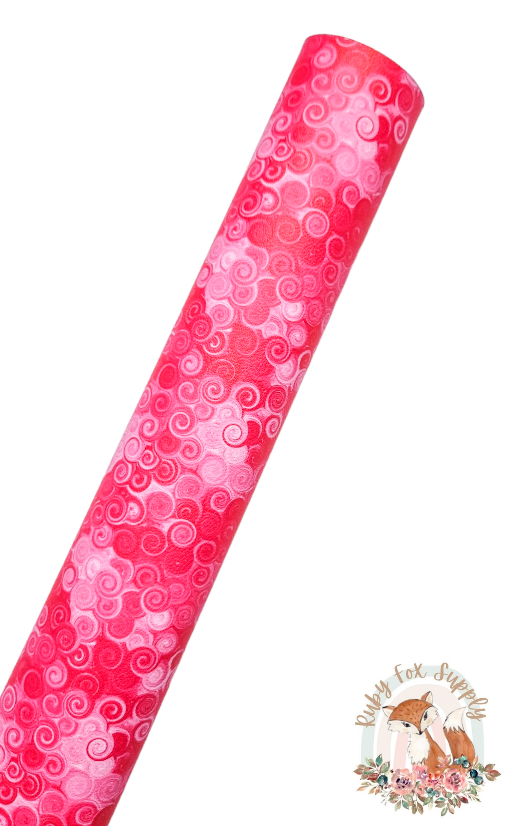 Dark Pink Swirls 9x12 faux leather sheet