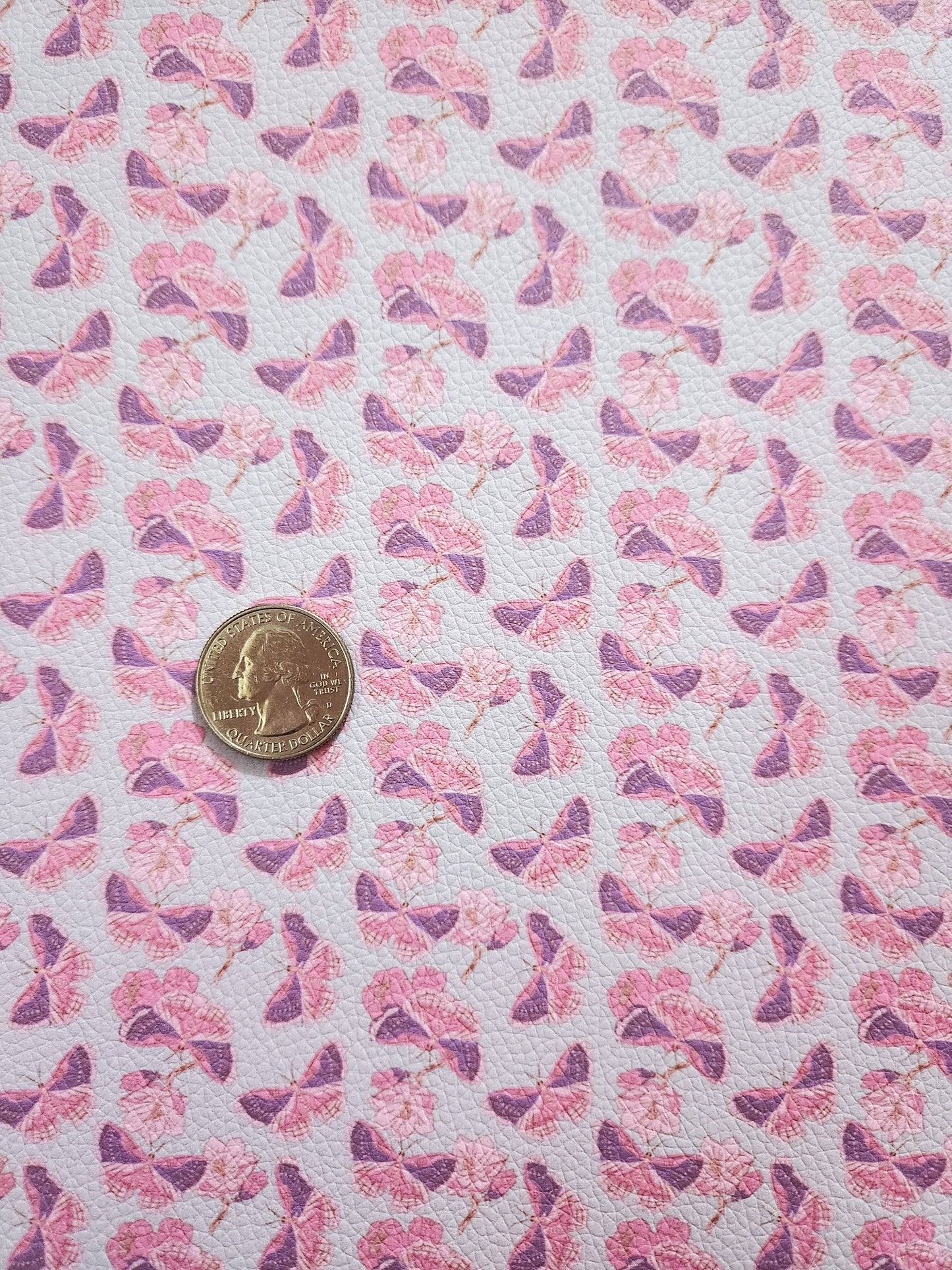 Pink and Purple Butterflies 9x12 faux leather sheet